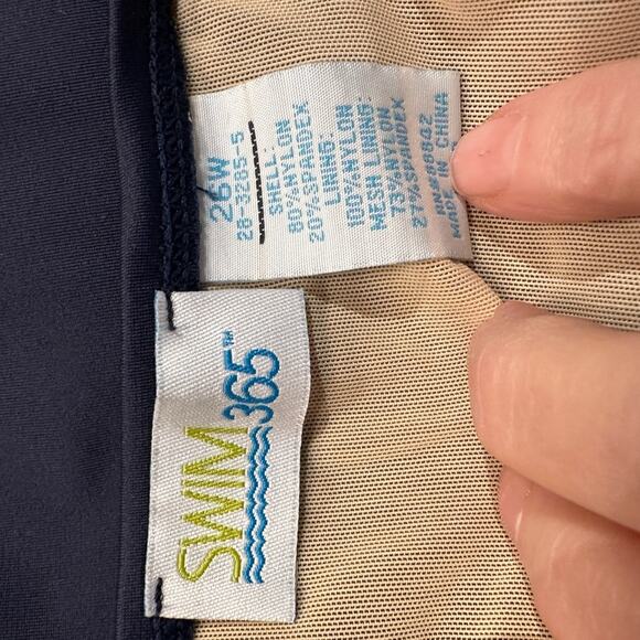 Swim 365 Blue Women's 26W One-Piece Swimsuit with Adjustable Straps - Picture 3 of 8